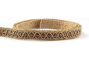 Hedonghexi Gimp Braid Trim, 0.59 Inch / 5 Yards Fabric Trim，Gold Silver Fabric Trim，Upholstery Trim for Sewing Polyester Hand DIY Crafts Costume Home Decorative