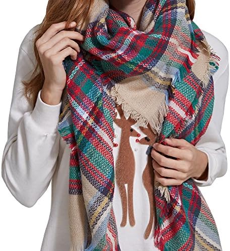 HEYMA Fashion Warm Plaid Blanket Scarf Tartan Stylish Wrap Shawl Gorgeous Blanket Scarf For Women (Scarf ONE)