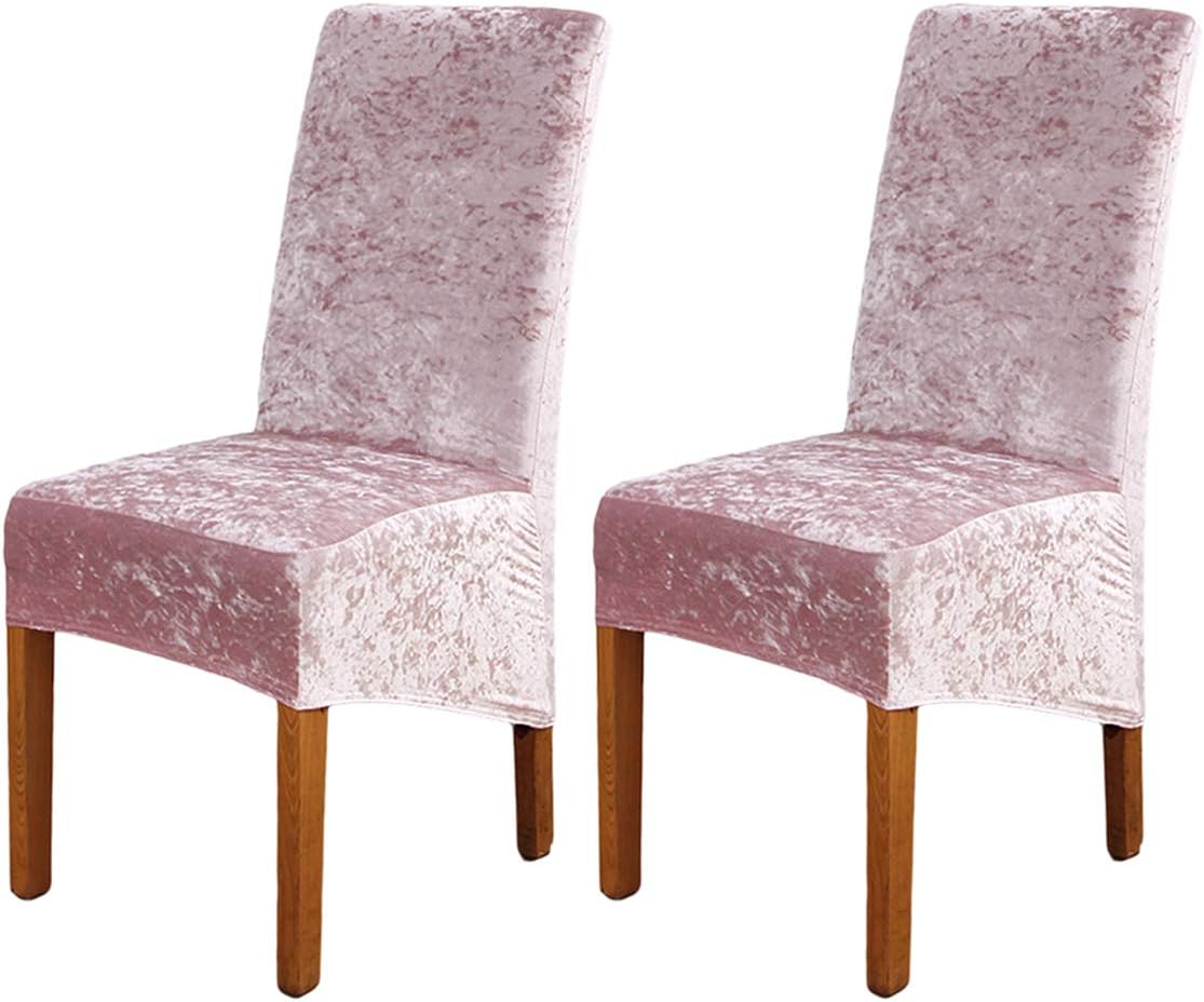 ele ELEOPTION Crushed Velvet Stretchable Elastic Chair Covers for Dining Room Wedding Banquet Party Decoration