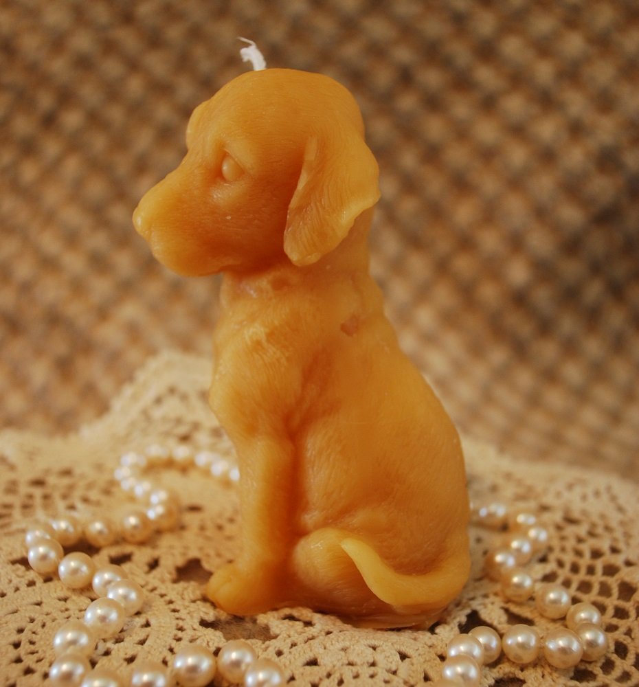 Beeswax Candle Adorable Pure Beeswax Golden Lab Dog Puppy