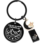 Celavoy Acotar Keychain Merch Gifts - Black Inspired Stainless Key Chain | Dont Let The Hard Days Win Merchandise with Moon Stars Inspirational Gift for Women Men Girls Bookish Fans Friend