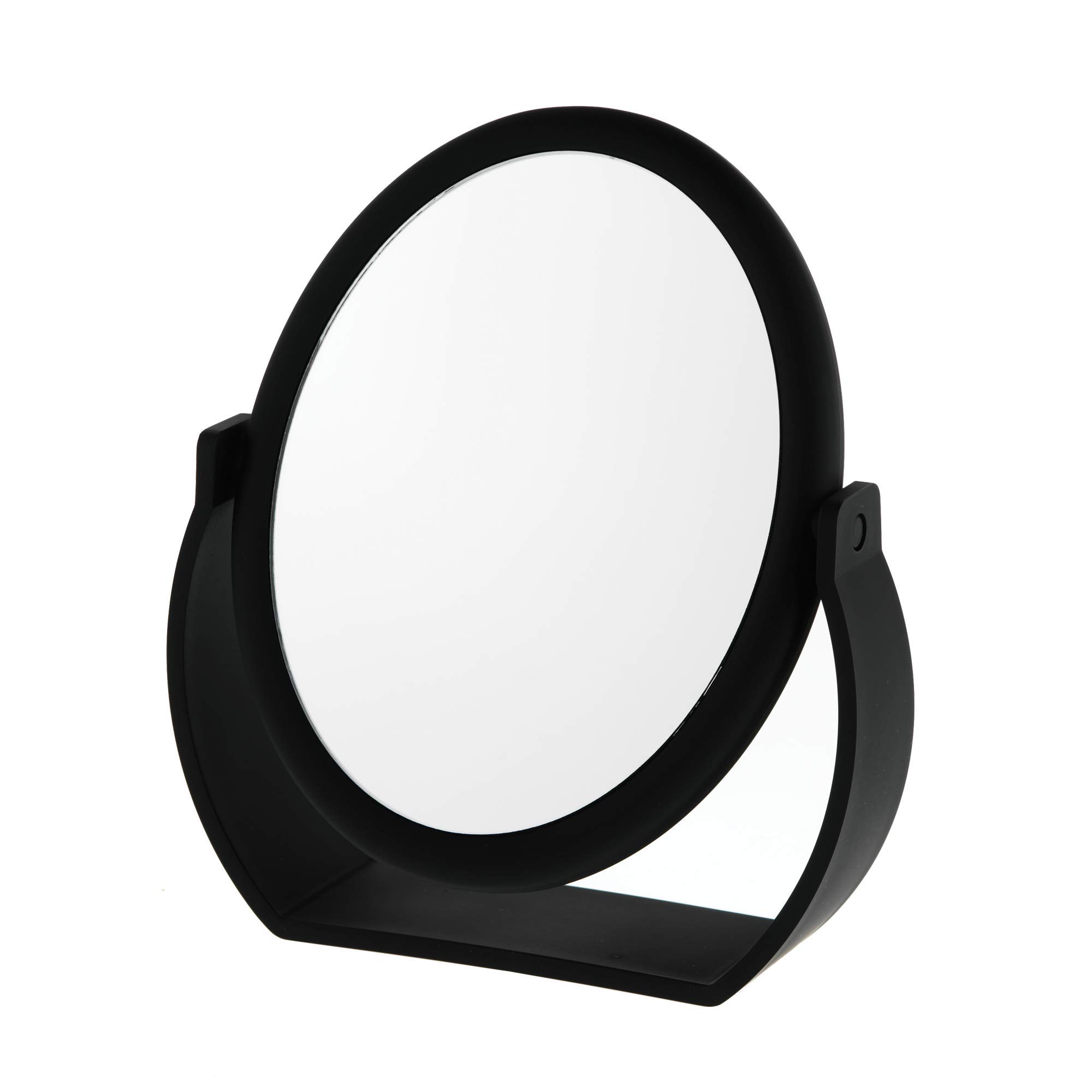 Danielle Creations Double-Sided Makeup Mirror, 1X / 7X Magnifying Freestanding Tabletop Mirror – 19cm Oval, Black…