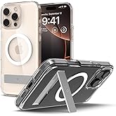 Spigen Ultra Hybrid S MagFit Designed for iPhone 16 Pro Max Case [Kickstand] [Anti Yellowing], Compatible with MagSafe - Crystal Clear