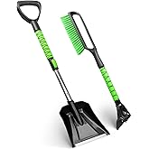 SEAAES Snow Brush and Extendable Snow Shovel, Ice Scraper with Foam Grip, Snow Scraper for SUV Car Truck Jeep RV Vehicle Wind