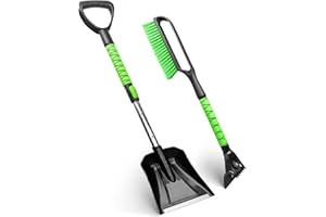 SEAAES Snow Brush and Extendable Snow Shovel, Ice Scraper with Foam Grip, Snow Scraper for SUV Car Truck Jeep RV Vehicle Wind