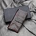 Mens Genuine Leather long bifold wallet Vintage style Money Purse