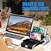 Charging Station for Multiple Devices, Burns Electronics Docking Station with Qi Wireless Charging Pad, Smart IC Technology for Smartphones, Tablets, Watches, USB Type-C, Multi Port Desktop Organizer