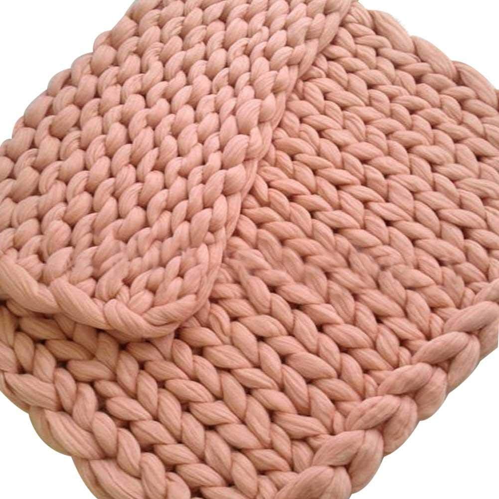Kbsin212 Chunky Knitted Blanket - Super Large coarse wool Woollen Knitted Blanket Soft Handmade Knitting Throw Bedroom Sofa Decoration