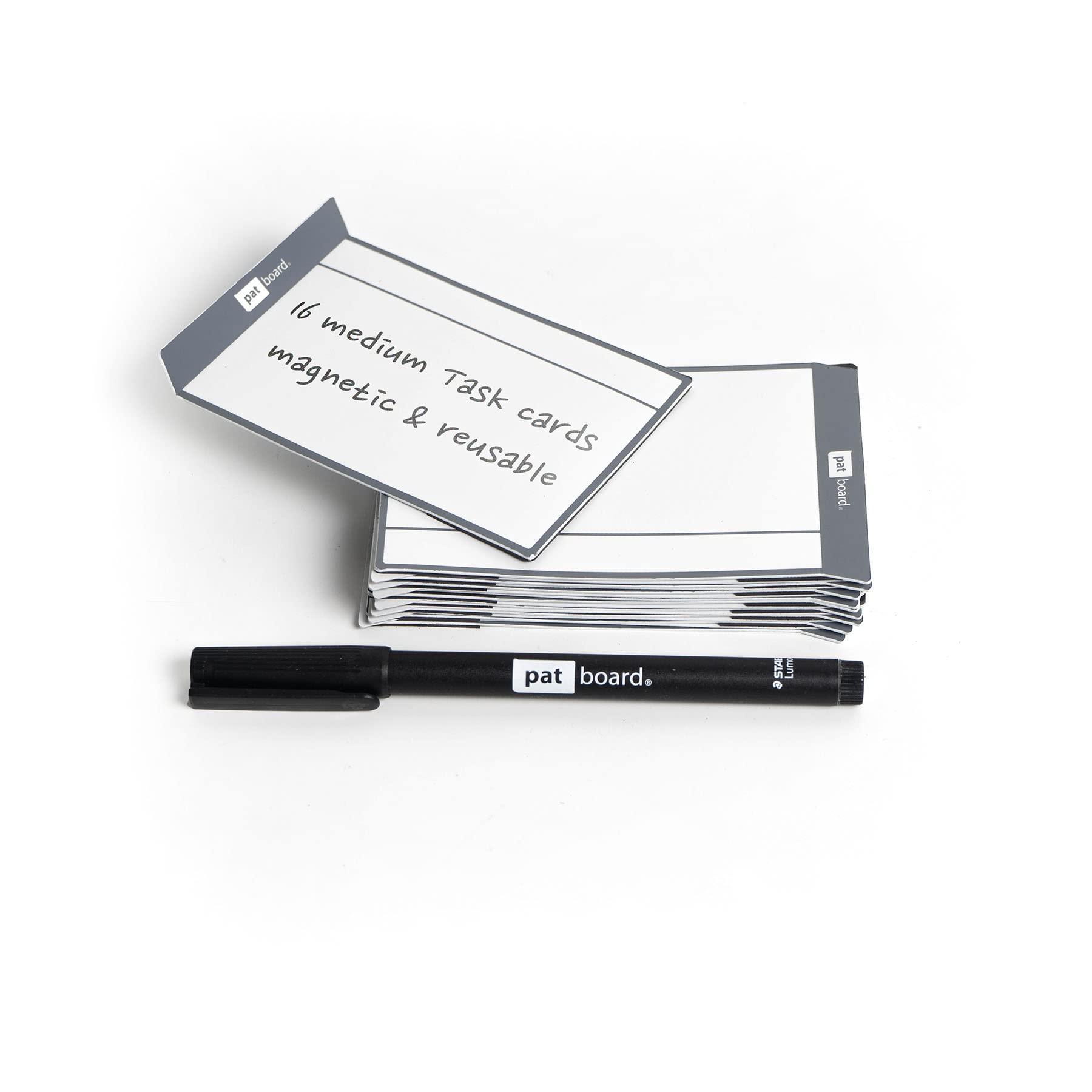 PATboard Scrum Board and Kanban Board TASKcards - Set of 16 Magnetic Cards - Grey — image 1