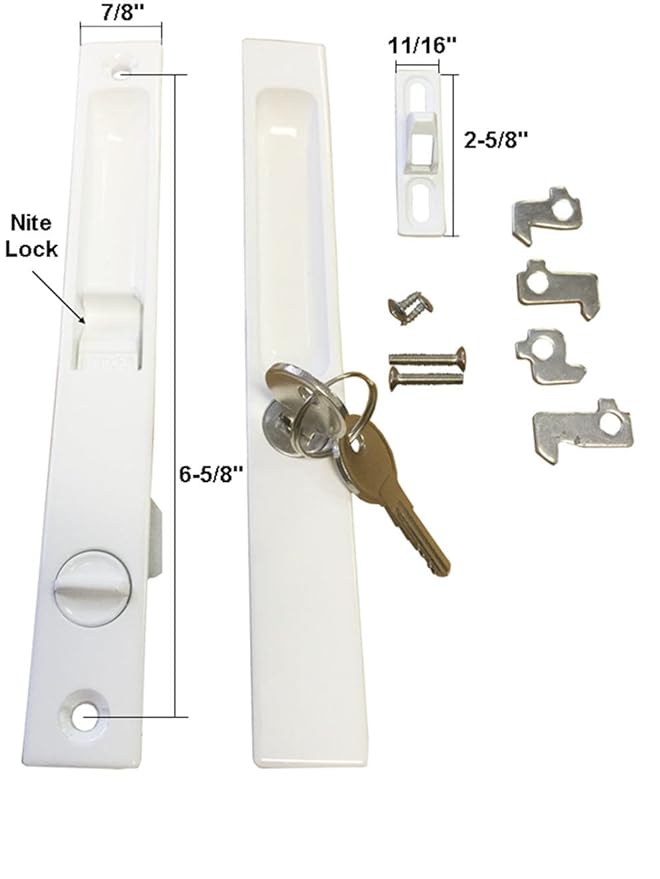 Home Sliding Glass Patio Door Lock Key Chrome Plated Security 2
