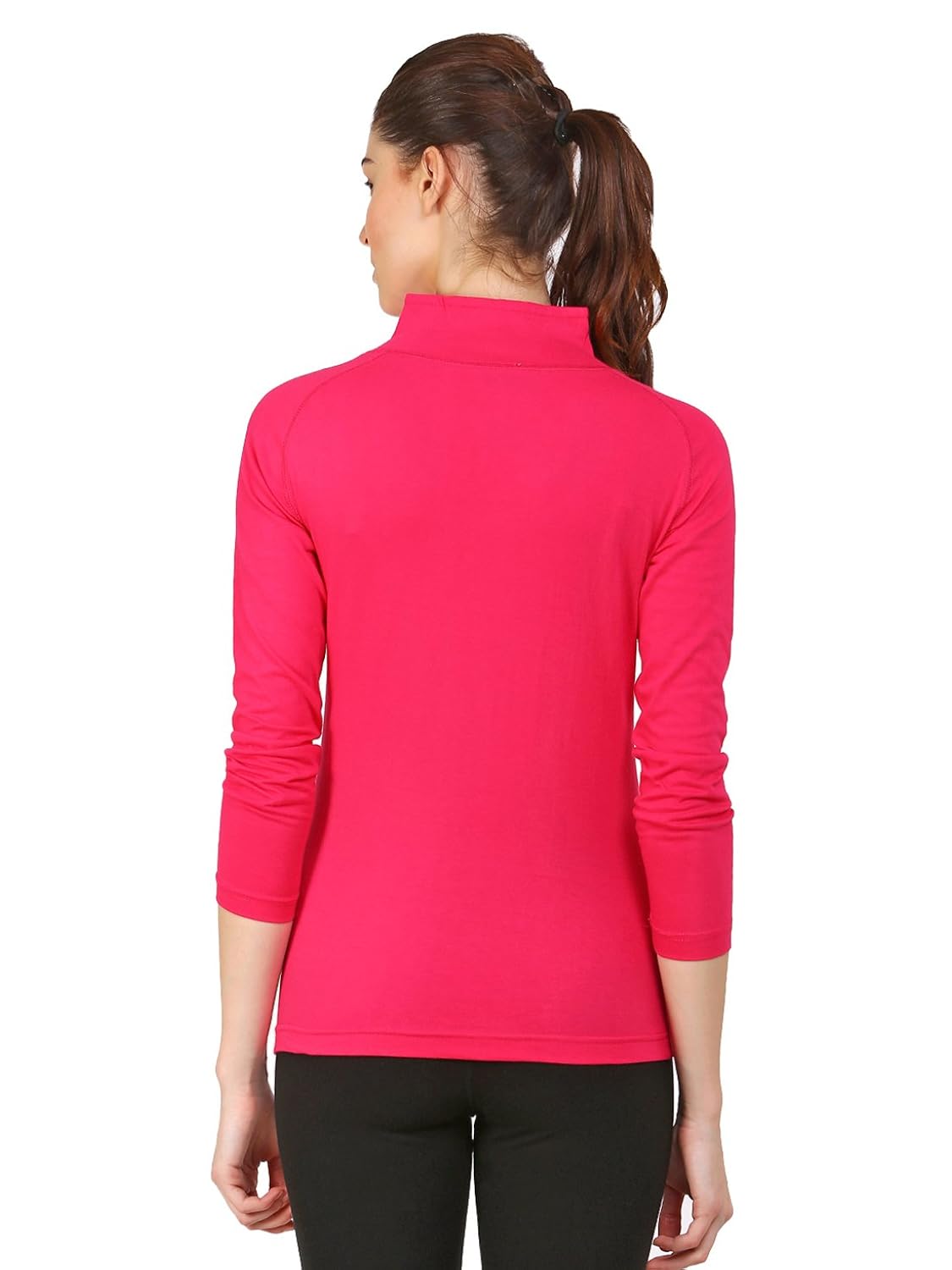 ap'pulse women's 1/4 zip hi neck tshirt