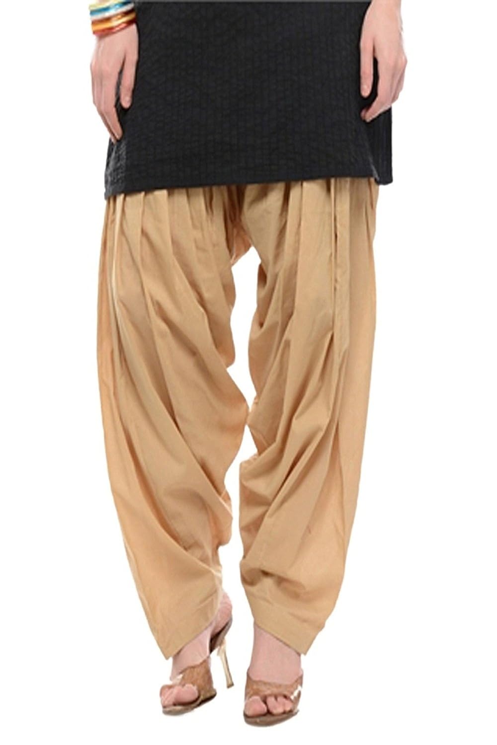 pistaa's women's cotton patiala salwar (spsbeg_beige_free size)