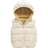 AMIYAN Toddler Winter Puffer Vest Boys Hooded Sleeveless Jacket Lightweight Warm Down Coat with Pocket for Kids 1-7 Years