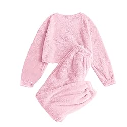 ZAFUL Women's Fuzzy Lounge Casual Pajamas Long