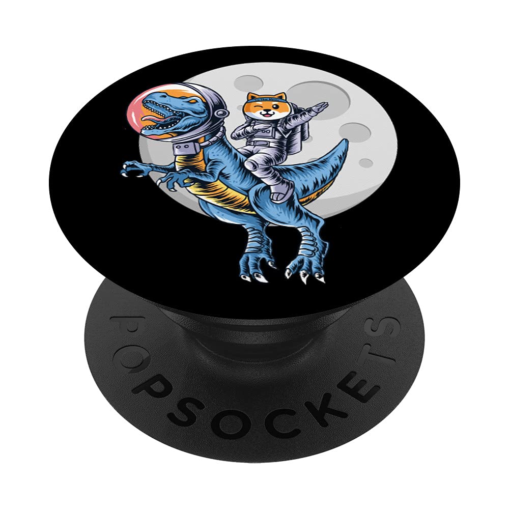 T-Rex To Moon Funny Dinosaur Cryptocurrency Moonshoot Hodl PopSockets Swappable PopGrip
