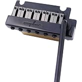 Guyker Guitar Tremolo Bridge String Spacing 10.8MM with Brass Saddle and Brass Block &amp; Bridge Stud, Spring and Claw, Pop-In Vibrato Bar, Complete Install Kit, GG1009 Black