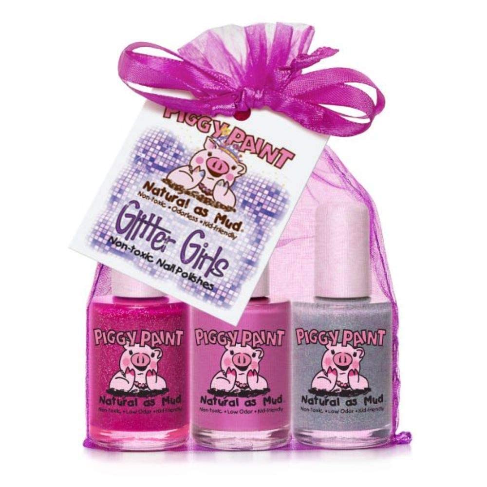 Piggy Paint Non-toxic Girls Nail Polish - Safe, Chemical Free - Glitter Girls Gift Set