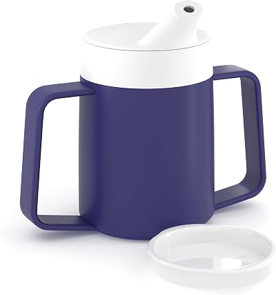 JFA Supplies 165ml Blue Adult Drinking Mug Two Handles Non Spill Cup