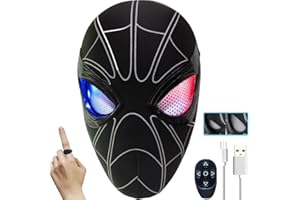 DCKENGO Halloween Hero Mask with Moving Eyes, Realistic Role Play Mask Costume for Cosplay, Birthday Gift for Big Kids/Adults