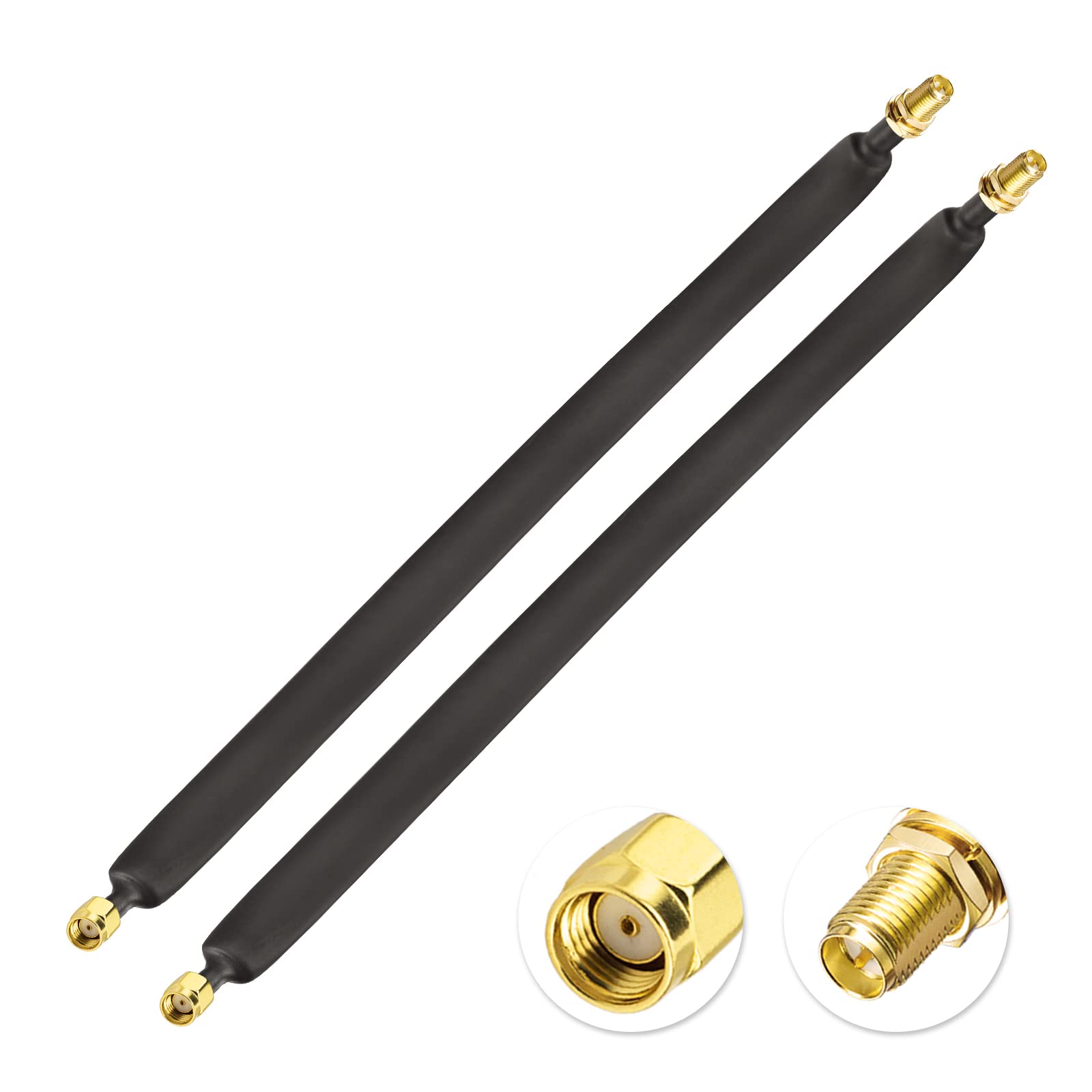 Bingfu RP-SMA Window Coaxial Cable 30CM RP-SMA Male to Female LoRa Flat Cable Window Bushing for WiFIi WLAN Antenna Helium Miner Antenna, 2-Pack