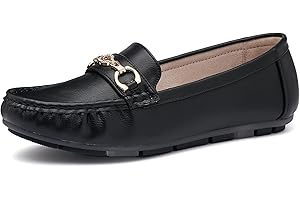Gasfly Women's Business Loafers Work Casual Flats Shoes Lightweight Penny PU Leather Slip On Walking Shoes