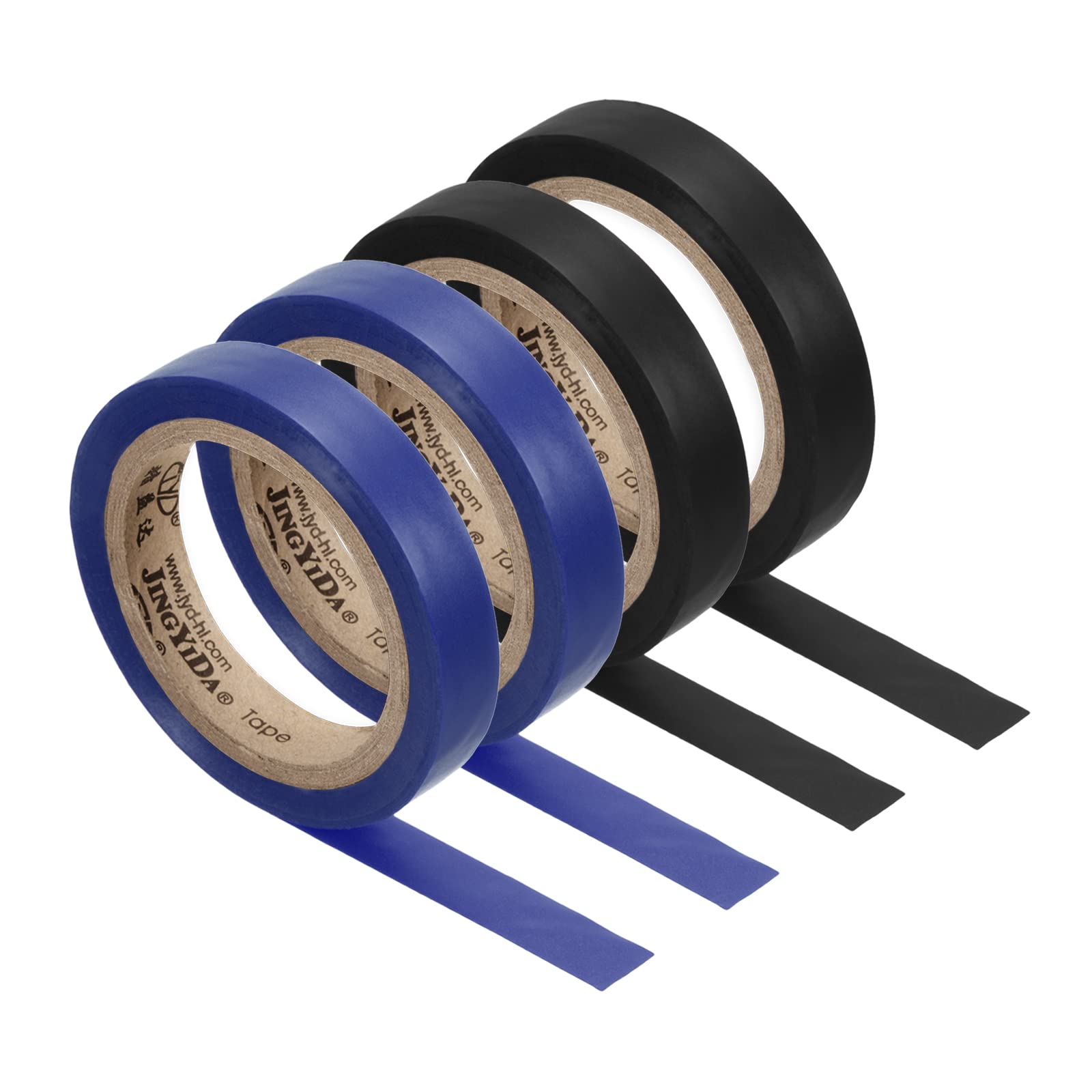 PATIKIL 26Ft Grip Finishing Tape, 4 Pack PVC Racquet Finishing Tapes Racket Accessories Sticky Seal for Tennis Badminton, Blue/Black