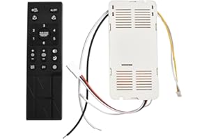 JURWHEER Ceiling Fan Remote Control Kit, with 6 Speed Settings, Replacement Ceiling Fan Remote, Dimming Controls, Input is AC 110V-265V, and The Output DC is only 24V (Without Battery)
