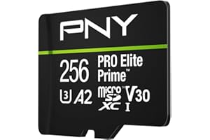 PNY 256GB PRO Elite Prime™ C10 U3 V30 A2 microSDXC Flash Memory Card – Ultra-Fast Speeds, Read 200MB/s, Write 150MB/s, 4K UHD