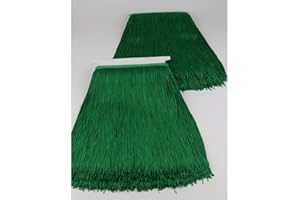 Heartwish268 Fringe Trim Lace Polyerter Fibre Tassel 12inch（″） Wide 10 Yards Long for Clothes Accessories and Latin Wedding Dress and DIY Lamp Shade Decoration Black Green