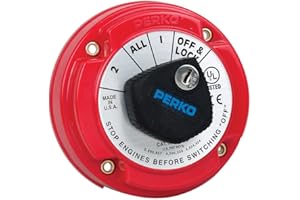 Perko 8504DP Medium Duty Battery Selector Switch with Alternator Field Disconnect and Key Lock, 5-1/4" Dia. x 2-5/8"
