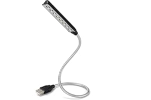 Daffodil ULT05 USB LED Light - 8 Super Bright LED Reading Lamp - No Batteries Needed - PC & Mac Compatible (Black)
