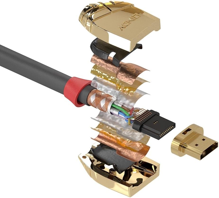 Lindy 7.5m Standard HDMI Cable, Gold Line, Premium Design, Gold Plated, with Ethernet - Image 4