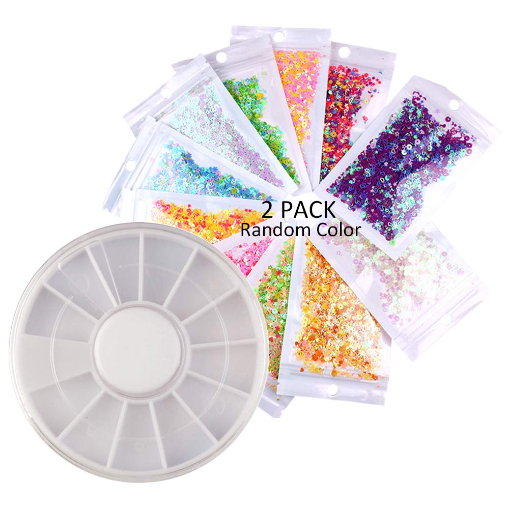 YOFASEN Multicolored Face Glitter Cosmetic Glitter Set - for Body, Cheeks and Hair, Festival and Party Beauty Makeup, Include 1 x White Round Manicure Container