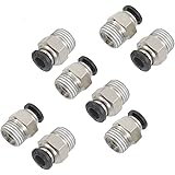 URBEST 10Pcs 1/4" PT Male Thread 6mm Straight Pneumatic Push in Quick Fitting Connectors for PETF Tube