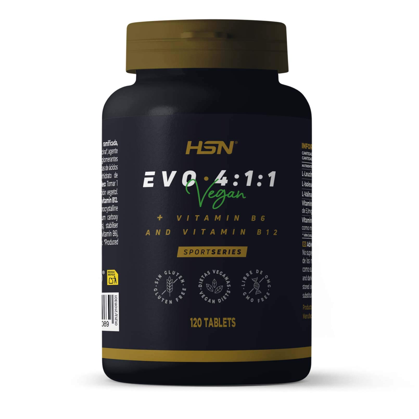 HSN EVO 4:1:1 3000 mg (4:1:1 BCAA'S + VITAMINS B6 & B12) - 120 tabs | Branched chain amino acids | 4:1:1 ratio (Leucine, Isoleucine, Valine) | | Suitable for vegan and vegetarian diets