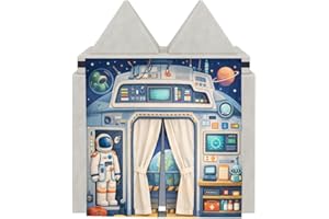 PPANGI Foam Play Couch Swag Panels - Space Station Astronaut Theme,Soft Sofa Accessories,Modular Play Panels,33.5x37 Inches