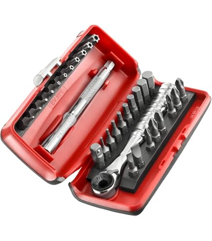 FACOM  ロッキングラチェットセット 計18点 ハンドツール ケース付き FACOM FAC30996 Set of 31 1/4 Bits and Ratchet R.180J31PB - Amazon.com
