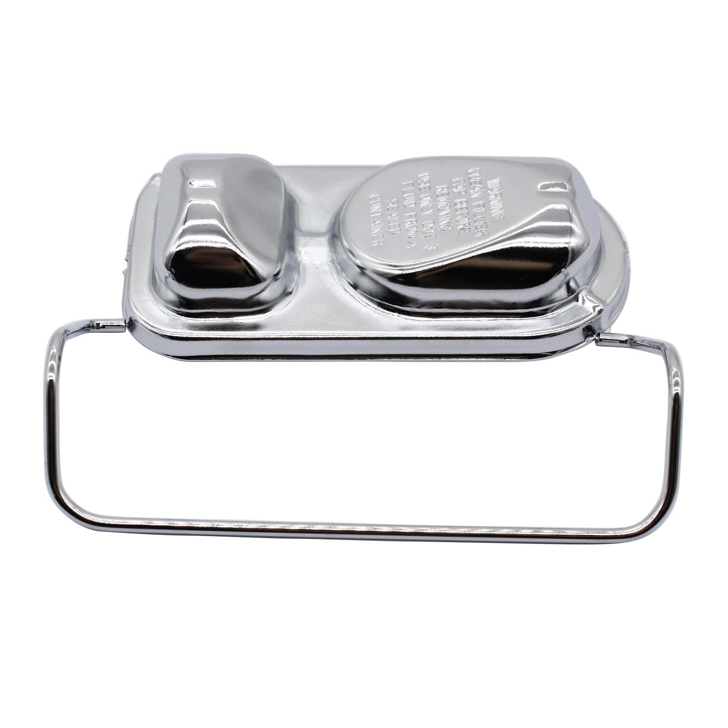 Photo 1 of 1 Set SHLPDFM Chrome Steel Master Cylinder Cover Single Bail Cap 2-3/4"X5-3/4 Compatible with Ford 1973-1983