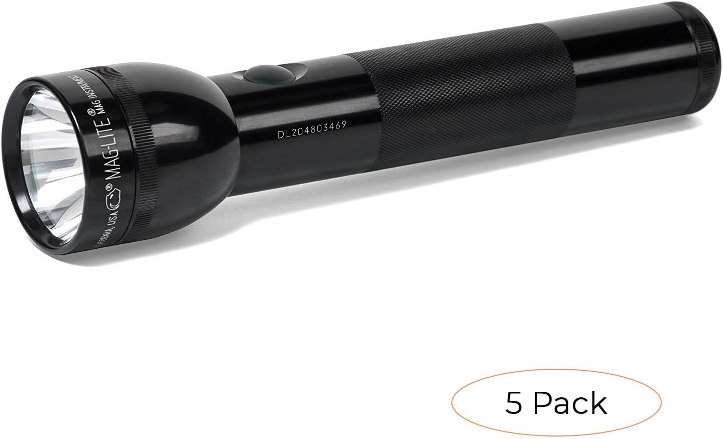 Maglite LED 2-Cell D Flashlight, Black (Pack 5)