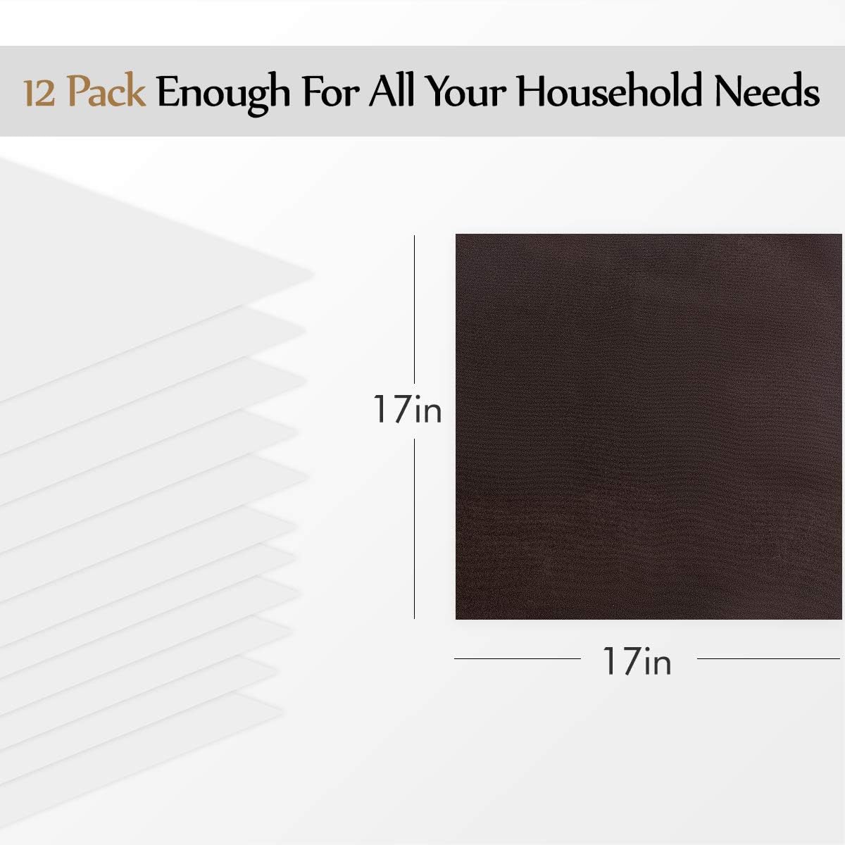 EVENTSDECO Cloth Napkins Black Basic Dinner Napkins 12 Pack 17 x 17 Inch Polyester Napkins for Dining Restaurant Hotel and Wedding: Home & Kitchen