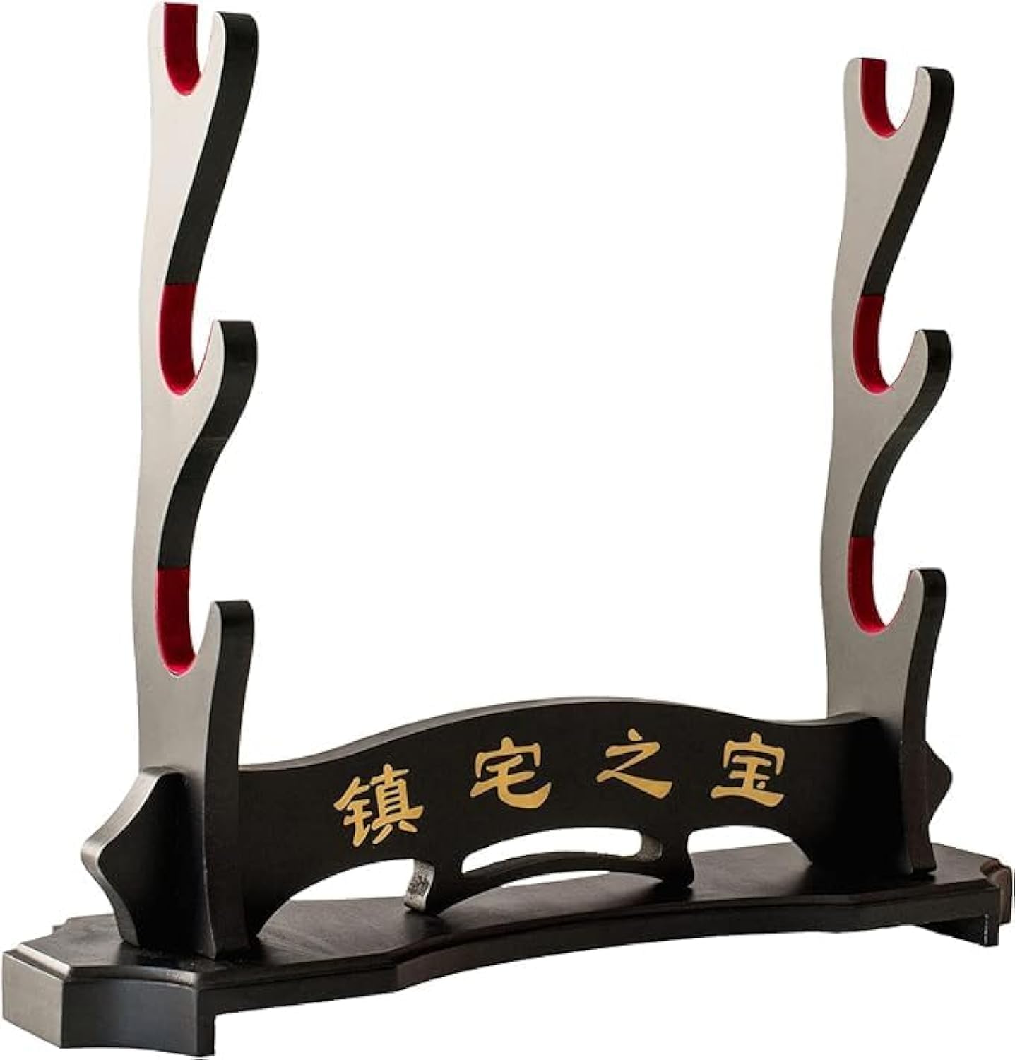 HuJinHoodie Katana Stand - Velvet Padded Sword Holder Display for Wand, Tanto, Wakizashi, Flute, Fishing Rods (3 Tier)