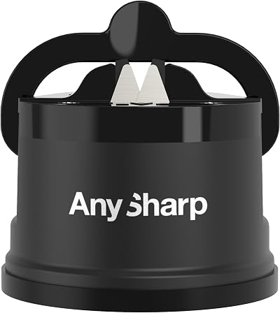 AnySharp Knife Sharpener Hands-Free PowerGrip Suction 20° Angled