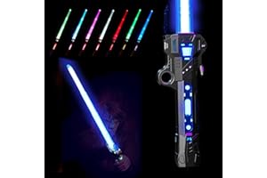 NIZHOME Lightsaber for Kids, RGB 7 Color Rechargeable Light Up Saber with FX Sound & USB C Charging Cable, 3Modes Retractable Light Swords for Halloween Xmas Party Costume Star Galaxy War Cosplay Gifts