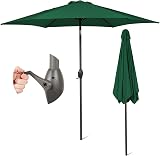 SUNMER 2.7M Garden Parasol Green with Crank Tilt UV 30+ 38mm Steel Pole view 1