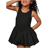 WDIRARA Toddler Girl's Cute Sleeveless Bubble Dress Crew Neck A Line Short Dress
