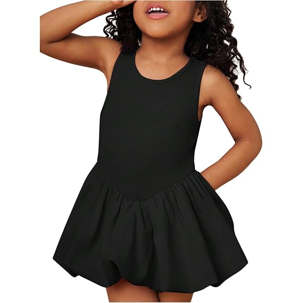 SweatyRocks Girl's Bow Cami Dress - High Waist Ruffle Flared A-Line Strap Dress For Tweens, Ages 8-12