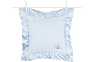 Little Giraffe Chenille Decor Pillow - Ultra-Soft Feather Yarn Knit with Elegant Satin Trim - 14" x 14", Blue