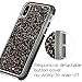 iPhone X Case, iPhone 10 Case, MIRACASE Shockproof Glitter Sparkle Bling Dual Layer Hard Cover Soft Bumper Protective iPhone X Case for Girls Women, Black