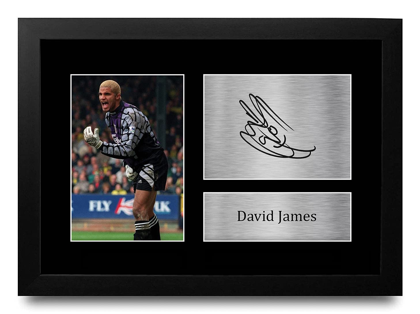 HWC Trading FR A4 David James Liverpool Gifts Printed Signed Autograph Picture for Football Fans and Supporters - A4 Framed
