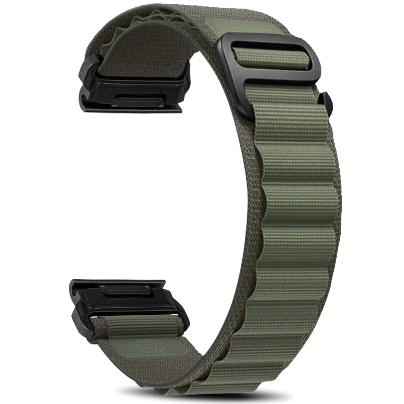 Niboow QuickFit 26mm Strap for Garmin Fenix 8 51mm/Fenix 7X Pro Solar/Fenix 7X/Fenix 6X/Fenix 6X Pro/Fenix 5X Puls, Sport Nylon Titanium G-Hook Watch Band for Garmin Enduro 3/Epix 2 Pro 51mm -Green